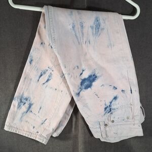 Gap Acid Wash Pink Blue Cheeky Straight High Rise Button Fly Blue Jeans NWT 4/27